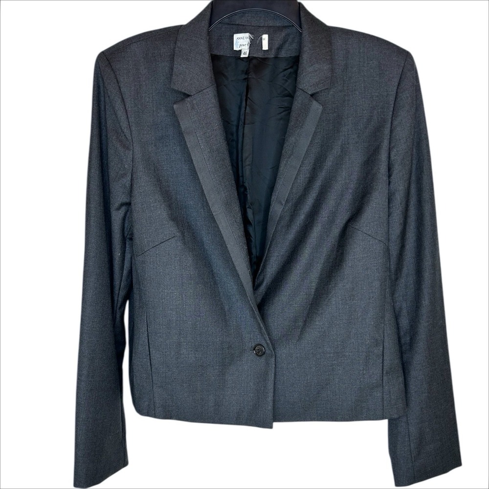 Anne Valerie Hash x Cartier Wool Blazer EU 46 US 14 Gray Old Money Quiet Luxury